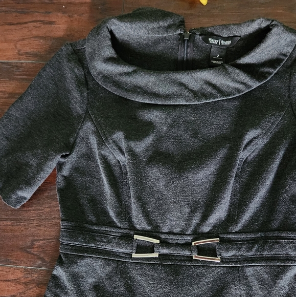 WHITE HOUSE BLACK MARKET GRAY PETER PAN COLLAR DRESS 👗 - Picture 3 of 7